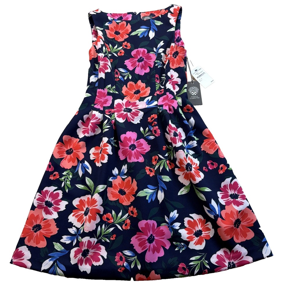 Vince Camuto New Sleeveless Flower Dress Knee Length Women Size 4
